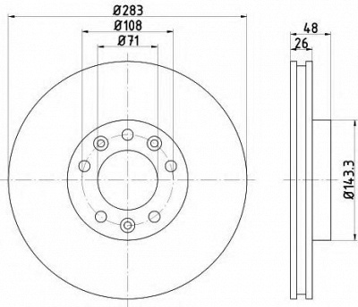 HELLA PAGID 8dd355120411 -  Тормозной диск